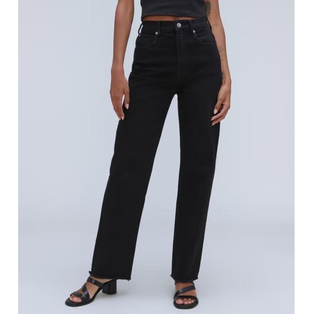Everlane Black Organic Cotton Way High Rise Straight Leg Jean Women’s 27 Long